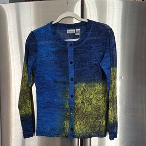 Chico's Blue Textured Knit Top